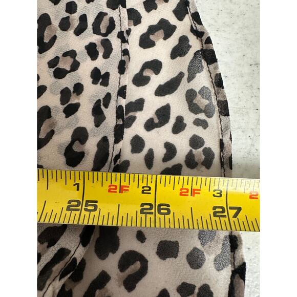 CAbi Leopard Print Sleeveless V Neck Blouse Fall Ruffles Business Layer Lg - Picture 7 of 7
